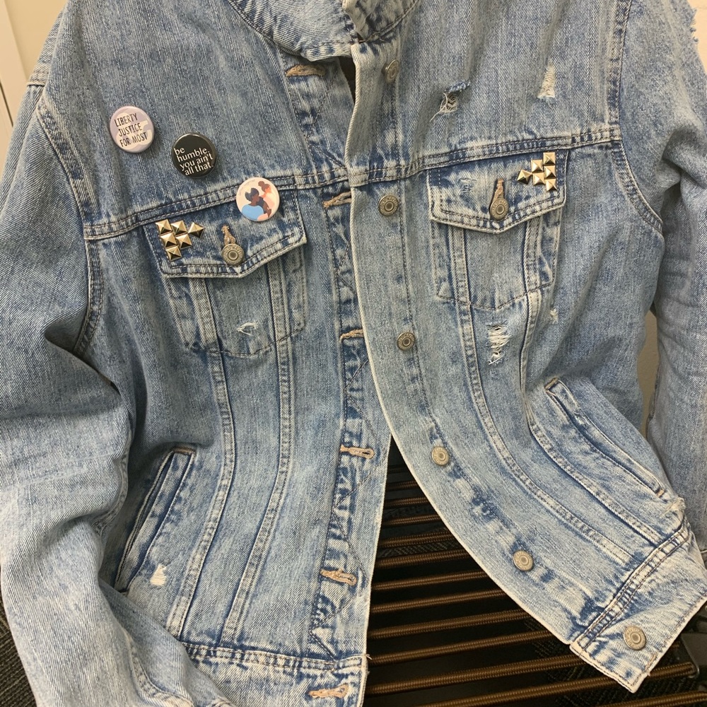 Hand painted xxl denim jacket - Picture 2 of 4